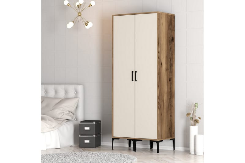 Kumsal Garderobe 80 cm - Cream - Opbevaring - Tøjopbevaring - Garderobeskabe