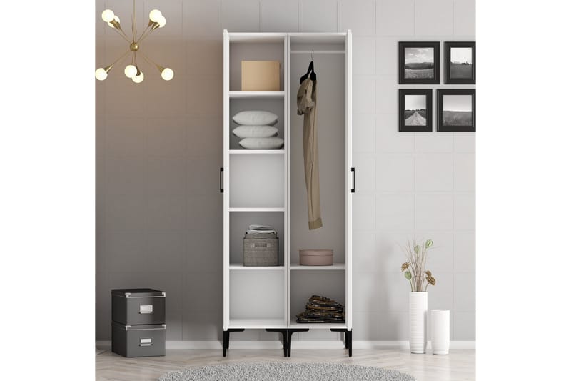 Kumsal Garderobe 80 cm - Hvid - Opbevaring - Tøjopbevaring - Garderobeskabe