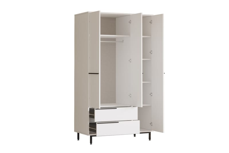 Liyakat Garderobe 112,2 cm - Hvid - Opbevaring - Tøjopbevaring - Garderobeskabe