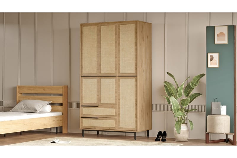 Liyakat Garderobe 112,2 cm - Oak - Opbevaring - Tøjopbevaring - Garderobeskabe