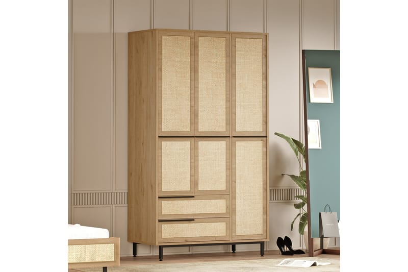 Liyakat Garderobe 112,2 cm - Oak - Opbevaring - Tøjopbevaring - Garderobeskabe