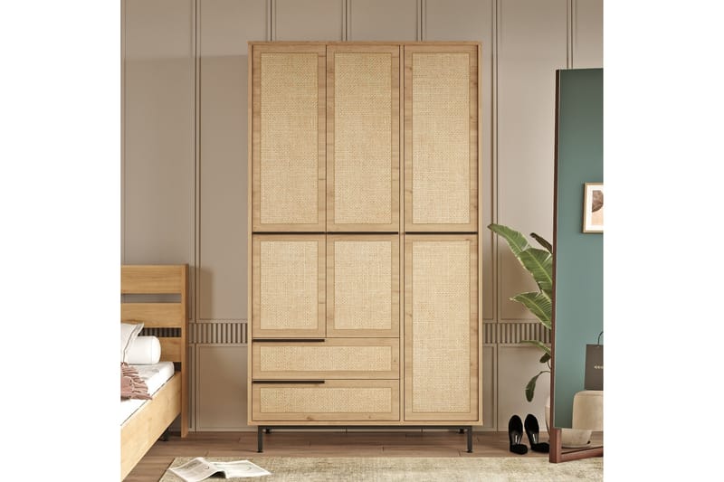 Liyakat Garderobe 112,2 cm - Oak - Opbevaring - Tøjopbevaring - Garderobeskabe