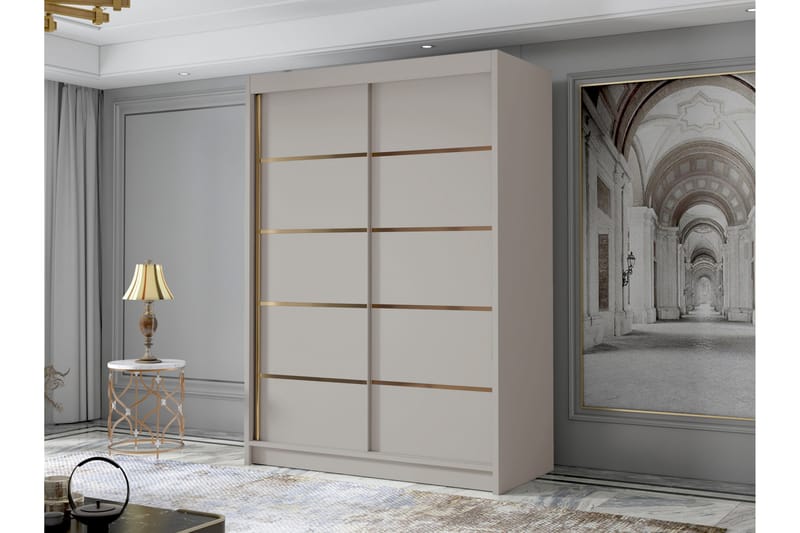 Lungos Garderobe 120x200 cm - Beige - Opbevaring - Tøjopbevaring - Garderobeskabe