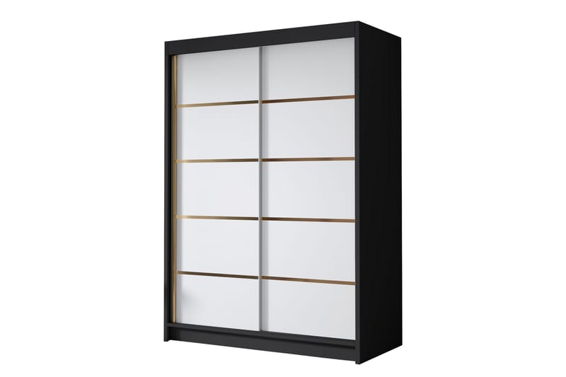 Lungos Garderobe 120x200 cm - Hvid/Sort - Opbevaring - Tøjopbevaring - Garderobeskabe