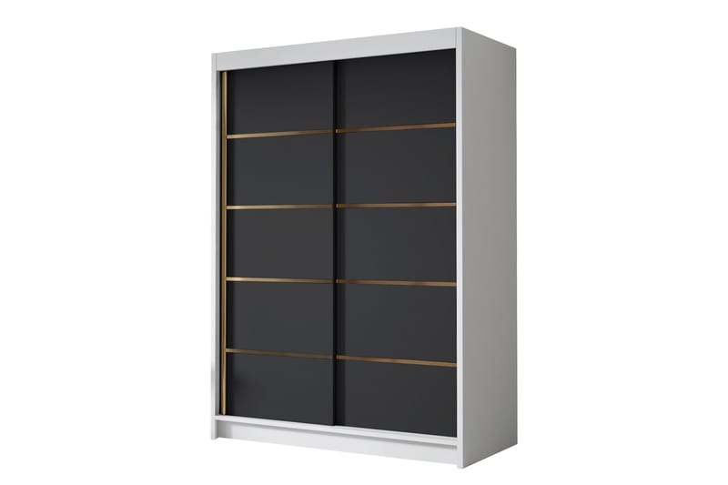 Lungos Garderobe 120x200 cm - Sort/Hvid - Opbevaring - Tøjopbevaring - Garderobeskabe