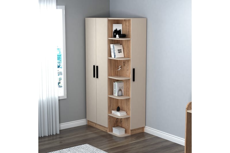 Luses Garderobe 90x181,8 cm - Brun/Beige - Opbevaring - Tøjopbevaring - Garderobeskabe