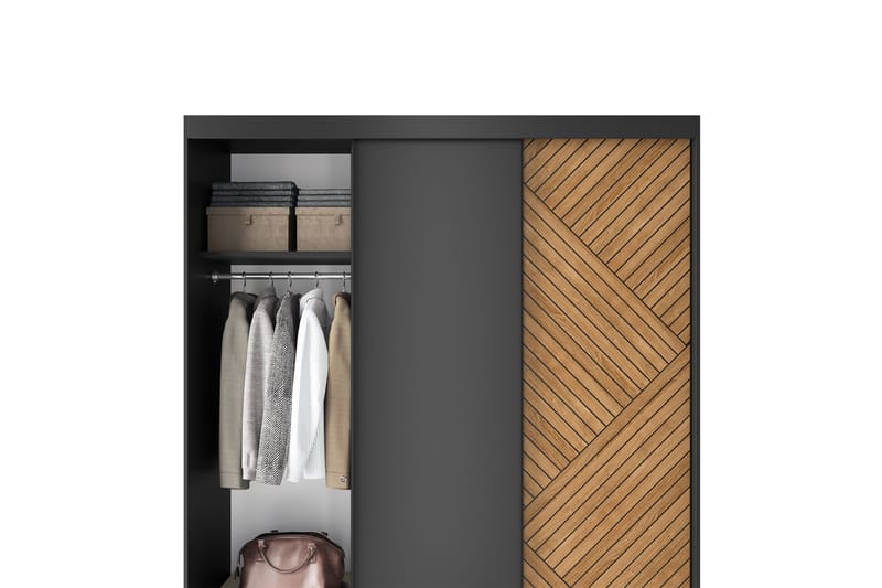 Marrphy Garderobe 120x220 cm - Brun - Opbevaring - Tøjopbevaring - Garderobeskabe