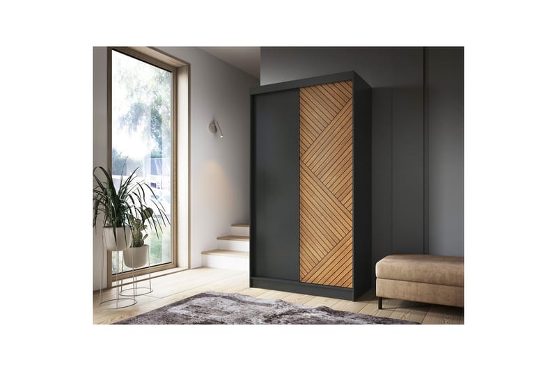 Marrphy Garderobe 120x220 cm - Brun - Opbevaring - Tøjopbevaring - Garderobeskabe