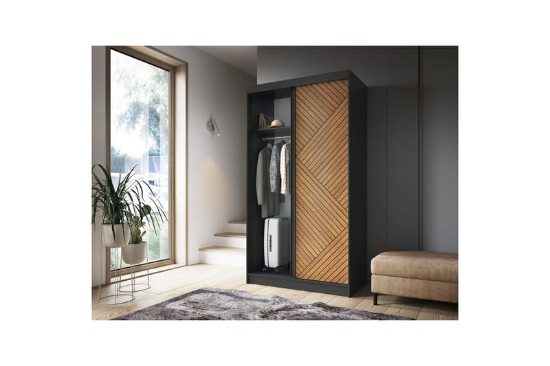 Marrphy Garderobe 120x220 cm - Brun - Opbevaring - Tøjopbevaring - Garderobeskabe