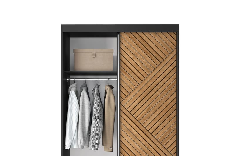 Marrphy Garderobe med Spejl 120x220 cm - Brun - Opbevaring - Tøjopbevaring - Garderobeskabe