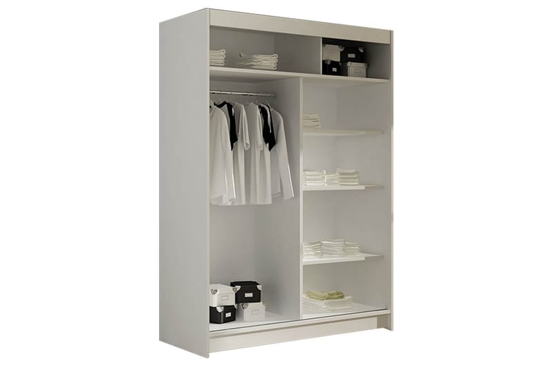 Miami garderobe 120x58x200 cm - Beige - Opbevaring - Tøjopbevaring - Garderobeskabe