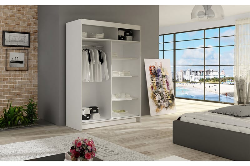 Miami garderobe 120x58x200 cm - Opbevaring - Tøjopbevaring - Garderobeskabe