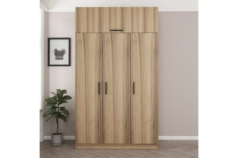 Minar Garderobe 135 cm - Brun - Opbevaring - Tøjopbevaring - Garderobeskabe