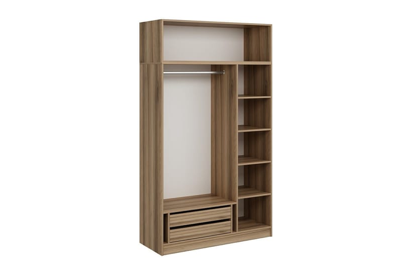 Minar Garderobe 135 cm - Brun - Opbevaring - Tøjopbevaring - Garderobeskabe