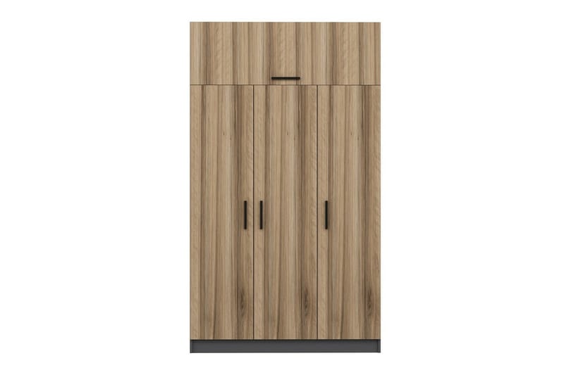 Minar Garderobe 135 cm - Brun/Grå - Opbevaring - Tøjopbevaring - Garderobeskabe