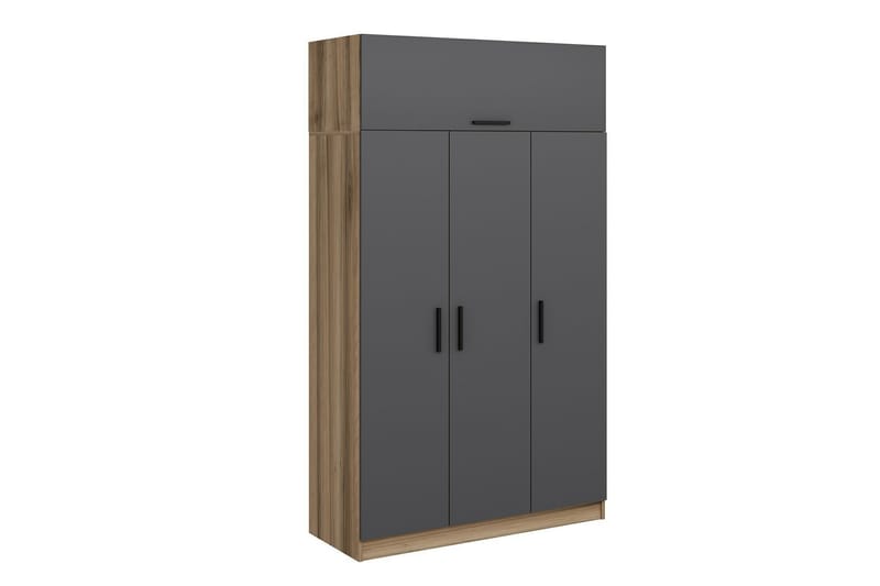 Minar Garderobe 135 cm - Grå/Brun - Opbevaring - Tøjopbevaring - Garderobeskabe