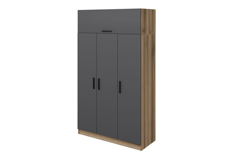 Minar Garderobe 135 cm - Grå/Brun - Opbevaring - Tøjopbevaring - Garderobeskabe