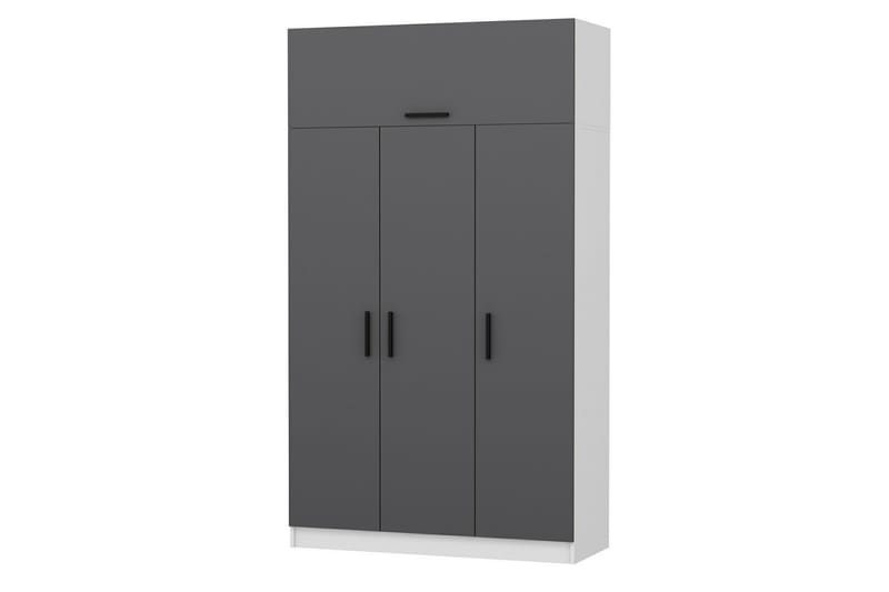 Minar Garderobe 135 cm - Grå/Hvid - Opbevaring - Tøjopbevaring - Garderobeskabe