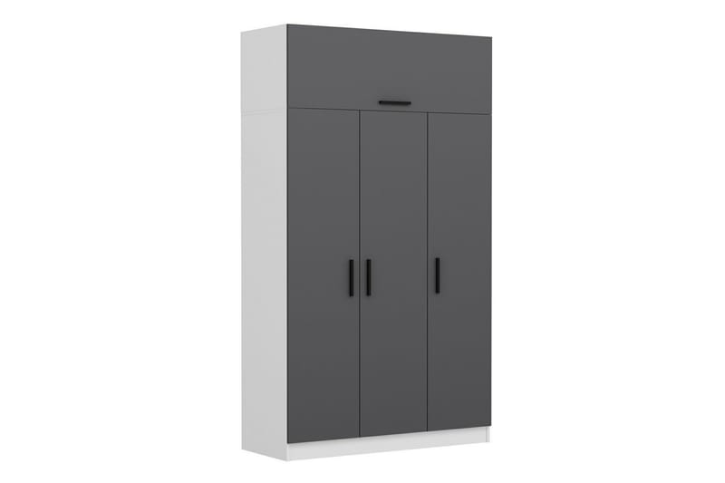 Minar Garderobe 135 cm - Grå/Hvid - Opbevaring - Tøjopbevaring - Garderobeskabe