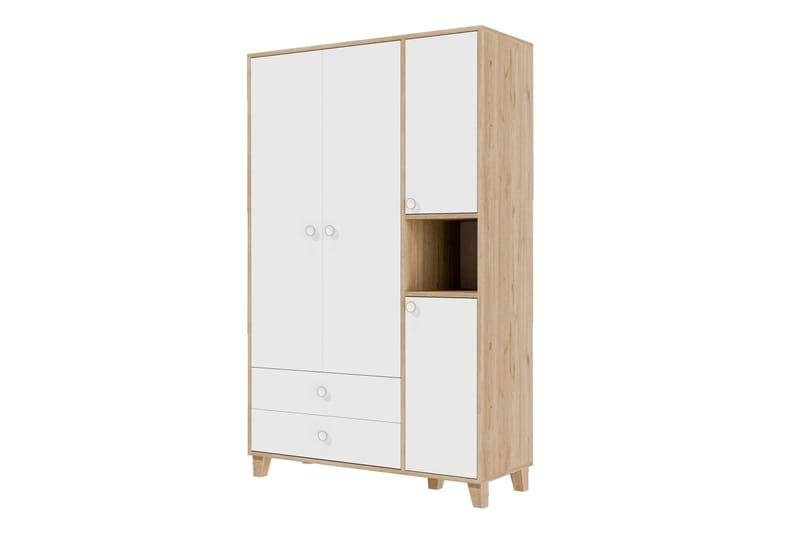 Mojon Garderobe 120x191,8 cm - Eg/Hvid - Opbevaring - Tøjopbevaring - Garderobeskabe