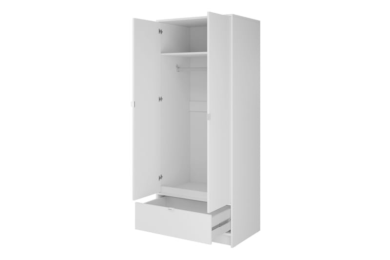 Munkedal Garderobe 80 cm - Hvid - Opbevaring - Tøjopbevaring - Garderobeskabe