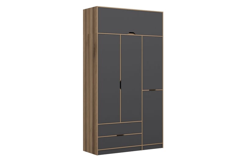 Munna Garderobe 140x253 cm - Antracit - Opbevaring - Tøjopbevaring - Garderobeskabe