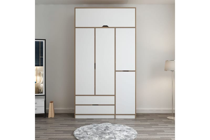 Munna Garderobe 140x253 cm - Hvid - Opbevaring - Tøjopbevaring - Garderobeskabe