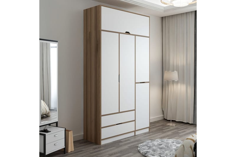 Munna Garderobe 140x253 cm - Hvid - Opbevaring - Tøjopbevaring - Garderobeskabe