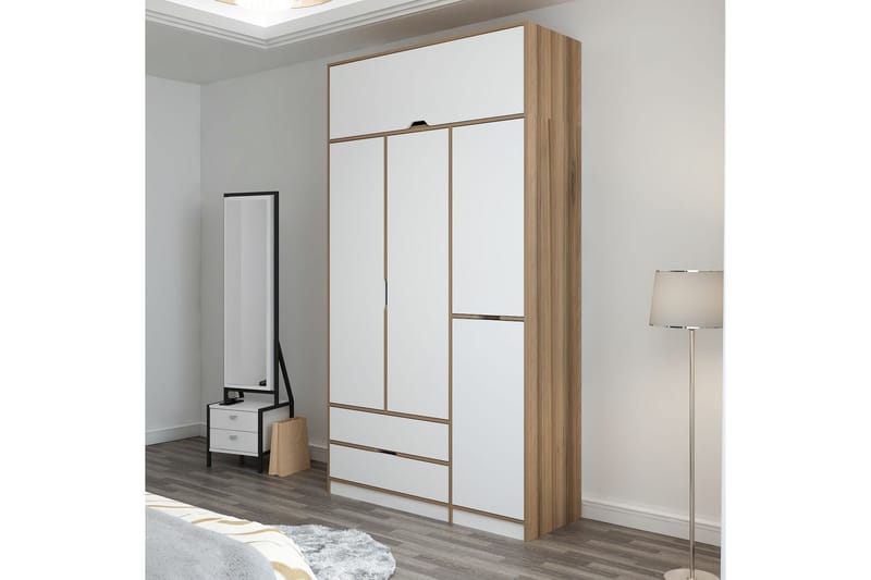 Munna Garderobe 140x253 cm - Hvid - Opbevaring - Tøjopbevaring - Garderobeskabe