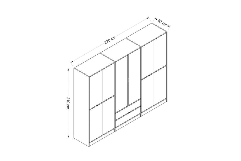 Munna Garderobe 270 cm - Antracit - Opbevaring - Tøjopbevaring - Garderobeskabe