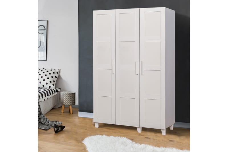 Nancey Garderobe 189 cm - Hvid - Opbevaring - Tøjopbevaring - Garderobeskabe