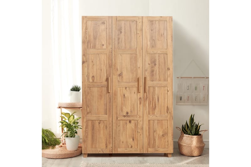 Nancey Garderobe 189 cm - Træ/natur - Opbevaring - Tøjopbevaring - Garderobeskabe