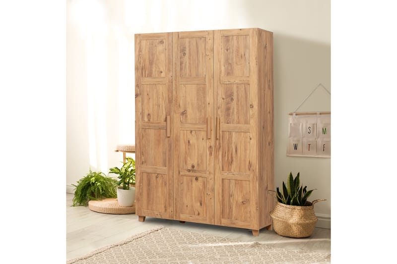 Nancey Garderobe 189 cm - Træ/natur - Opbevaring - Tøjopbevaring - Garderobeskabe