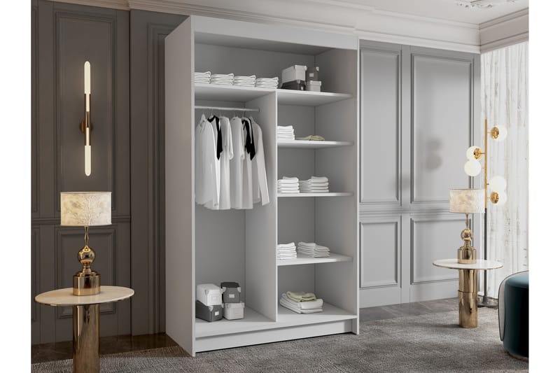 Narbonne Garderobe 100x200 cm - Beige - Opbevaring - Tøjopbevaring - Garderobeskabe