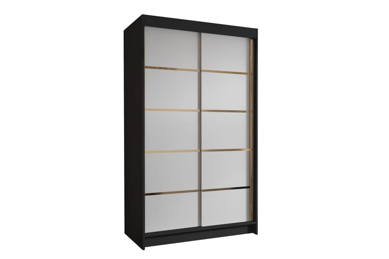 Narbonne Garderobe 100x200 cm - Hvid/Sort - Opbevaring - Tøjopbevaring - Garderobeskabe