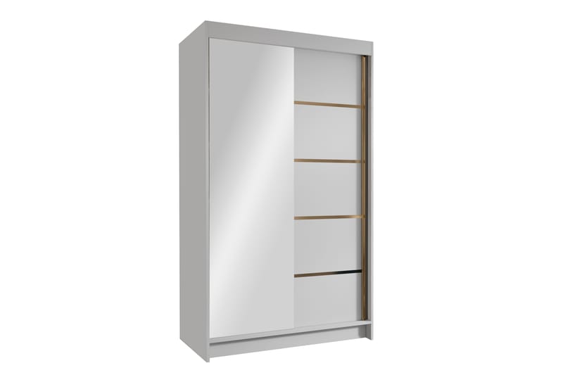 Narbonne Garderobe med Spejl 100x200 cm - Hvid - Opbevaring - Tøjopbevaring - Garderobeskabe