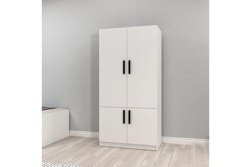 Newra Garderobe 90x180 cm - Hvid - Opbevaring - Tøjopbevaring - Garderobeskabe