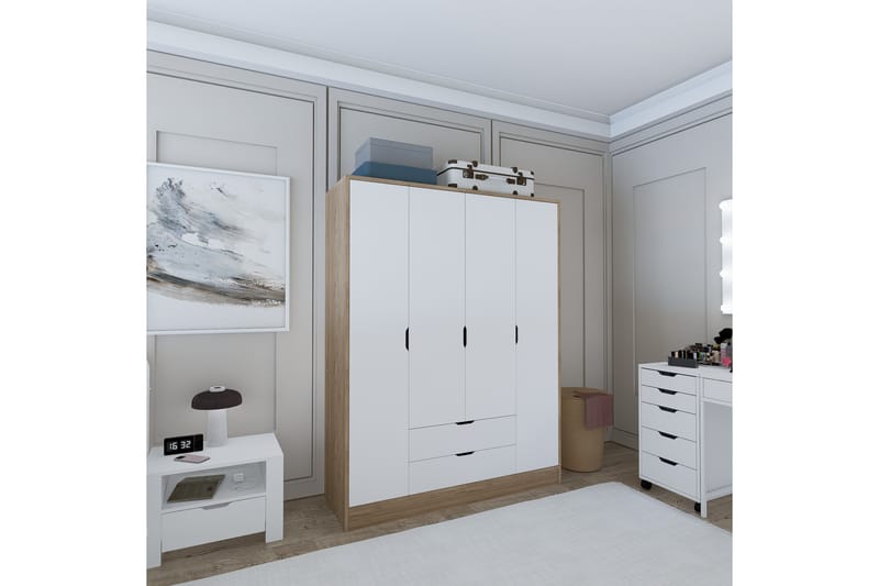 Nordhs Garderobe 170x183 cm - Lysbrun/Hvid - Opbevaring - Tøjopbevaring - Garderobeskabe