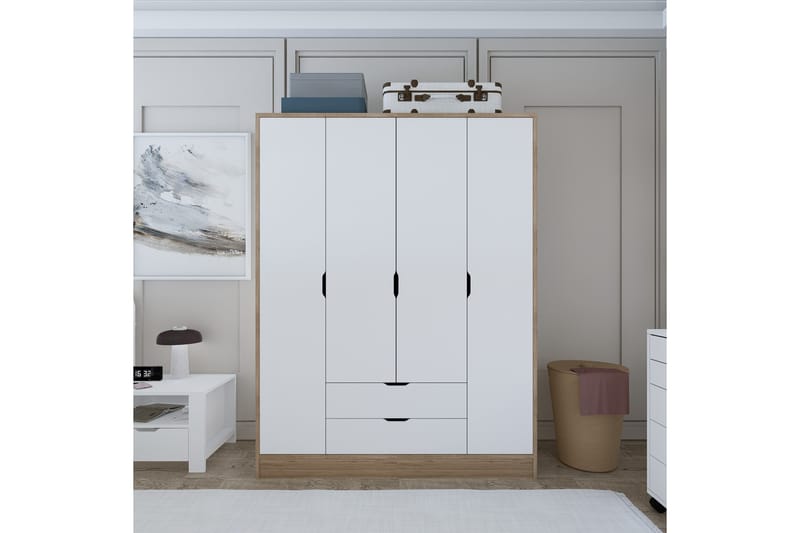 Nordhs Garderobe 170x183 cm - Lysbrun/Hvid - Opbevaring - Tøjopbevaring - Garderobeskabe