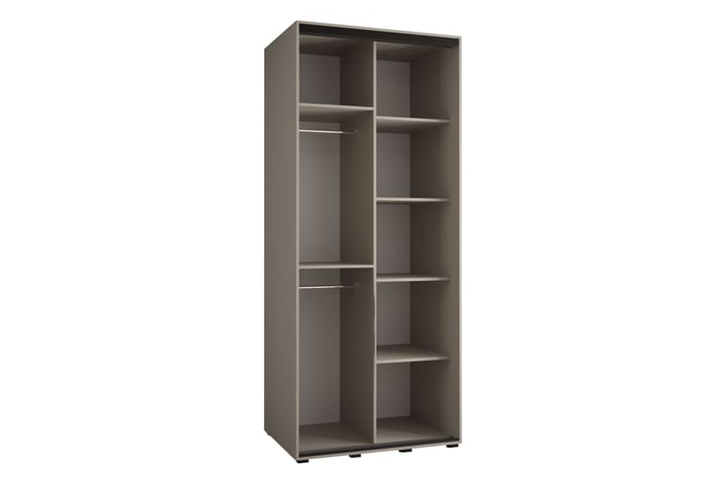 Norrebon Garderobe med Speil 100x235 cm - Beige - Opbevaring - Tøjopbevaring - Garderobeskabe