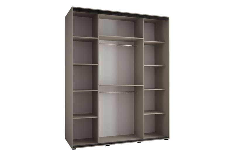 Norrebon Garderobe med Spejl 200x235 cm - Beige - Opbevaring - Tøjopbevaring - Garderobeskabe