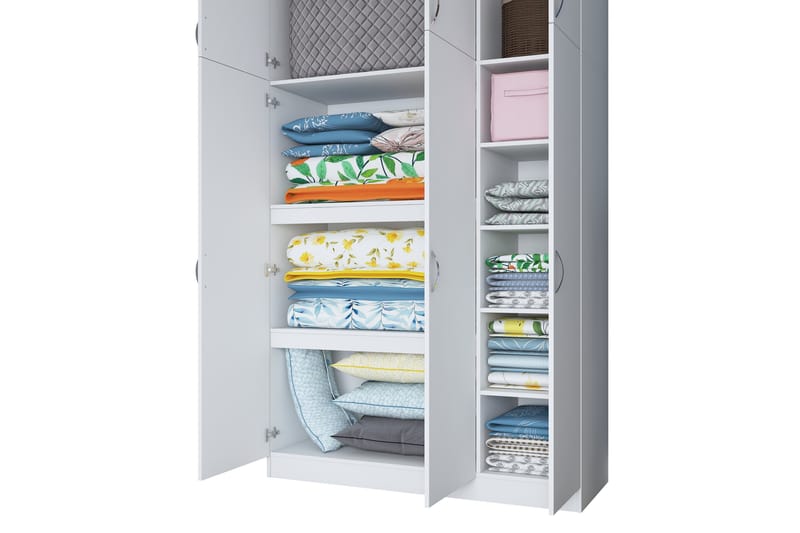 Ostin Garderobe 6 Skab 55x145 cm - Hvid - Opbevaring - Tøjopbevaring - Garderobeskabe