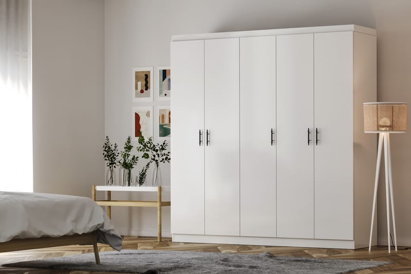 Parvinder Garderobe 175x210 cm - Hvid - Opbevaring - Tøjopbevaring - Garderobeskabe