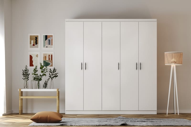 Parvinder Garderobe 175x210 cm - Hvid - Opbevaring - Tøjopbevaring - Garderobeskabe