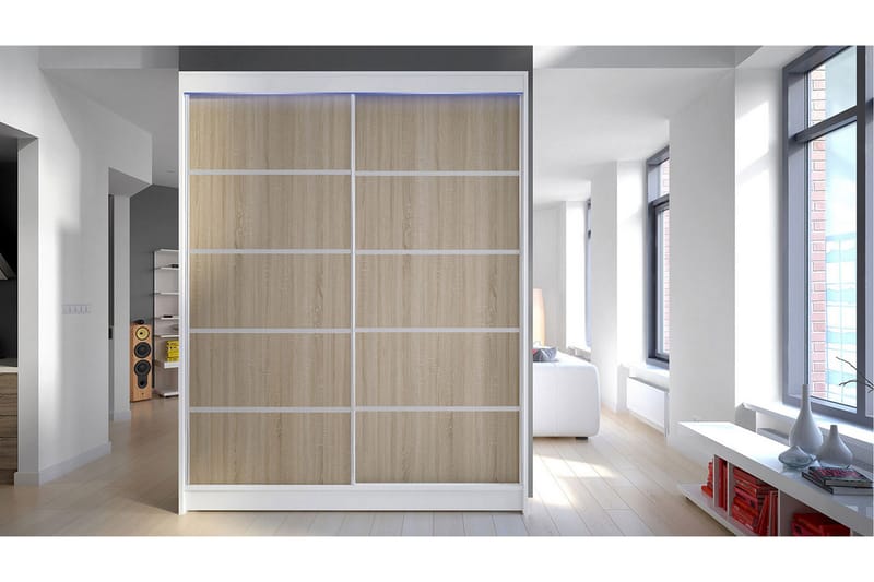 Pickering Garderobe 150x200 cm - Brun/Hvid - Opbevaring - Tøjopbevaring - Garderobeskabe