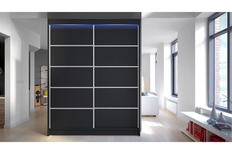 Pickering Garderobe 150x200 cm - Sort - Opbevaring - Tøjopbevaring - Garderobeskabe