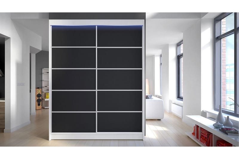 Pickering Garderobe 150x200 cm - Sort/Hvid - Opbevaring - Tøjopbevaring - Garderobeskabe