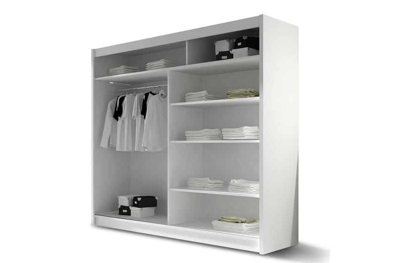 Prag Garderobe med Spejl 180x215 cm - Sort - Opbevaring - Tøjopbevaring - Garderobeskabe