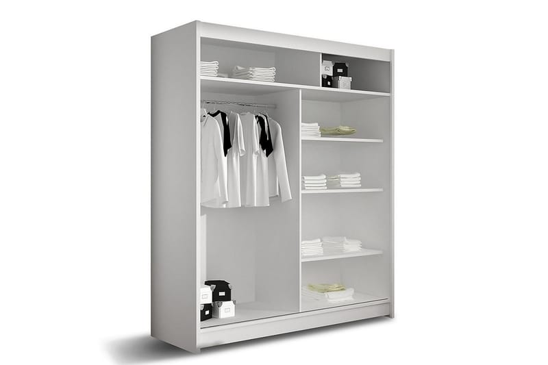 Presto Garderobe 58x150 cm - Hvid/Sort - Opbevaring - Tøjopbevaring - Garderobeskabe