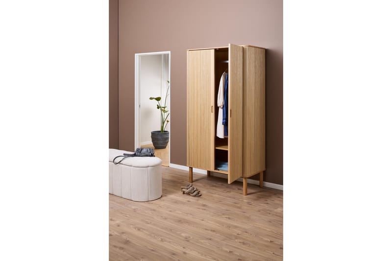 Samay Garderobe 100x200 cm - Natur - Opbevaring - Tøjopbevaring - Garderobeskabe